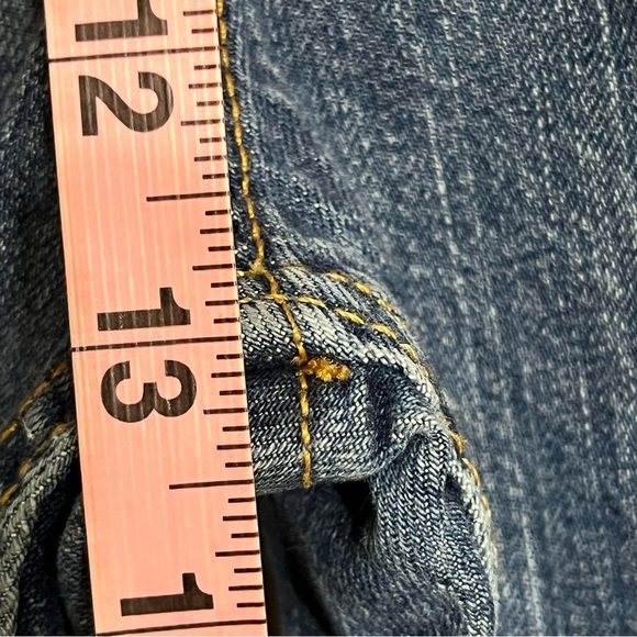 Levi's 522 Red Tab Distressed Straight Leg Med Wash Mid Rise Denim Jeans 36X30 - Picture 8 of 13